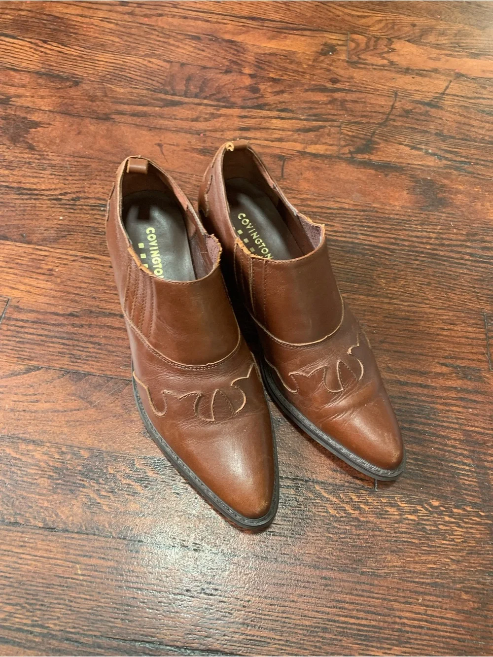 Covington Odessa Brown Leather Western Ankle Booties Women’s Size 8M